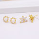 925 silver diamond with hook ear needle plating 18K real gold with hanging earrings earrings clothing accessories diy accessories wholesale