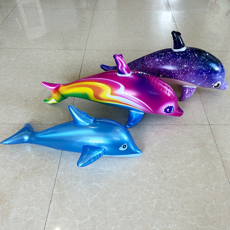 Colorful Inflatable Dolphin Large Dolphin Toys European and American Cross-border Water Party Toys Wholesale Star Dolphin Fish