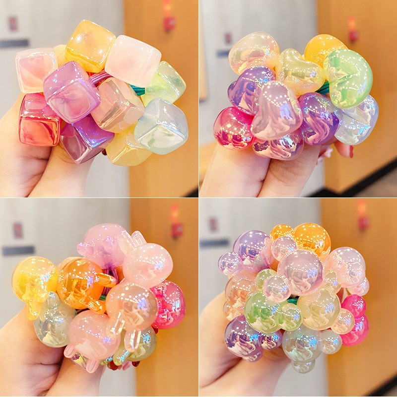 Children's rubber band hair accessories baby's hair does not hurt little girl's cute hair rope hair rope candy color girl's hair ring