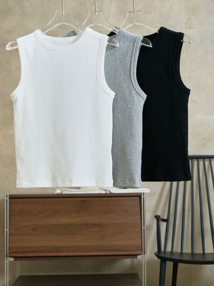 Lufu Spring/Summer New Korean style simple basic I-shaped vest shaping slimming slim-fit stress-free inner top for women