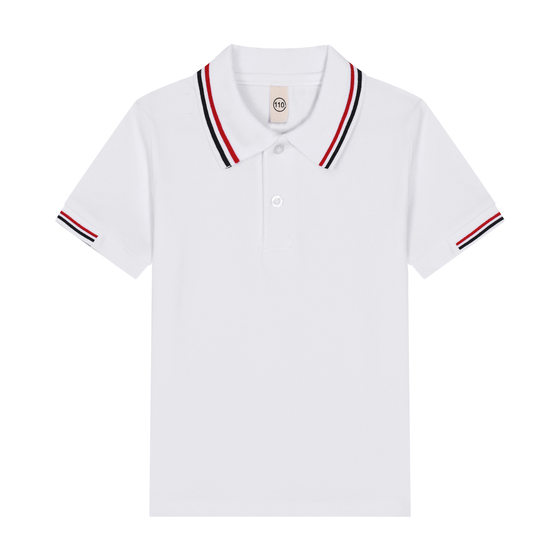 kids Children's T-shirt Long Sleeve Cotton White Lapel Polo Shirt for Boys and Girls Elementary School Students Middle and Large Children's School Uniform