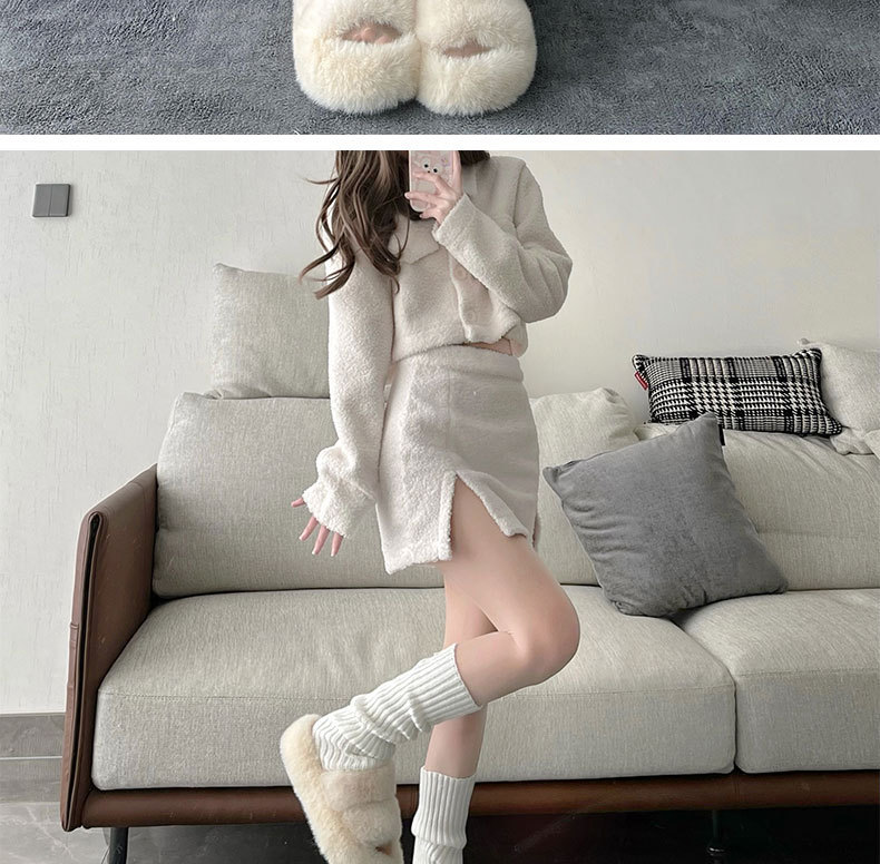 Lolita knitted pile socks straight all-match Japanese white lengthened jk calf socks y2g leg cover slimming pure_voghion.com