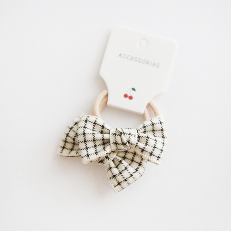 A137 cross-border factory wholesale cute children's headdress hair accessories simple bow basic hair rope rubber band 1 pair