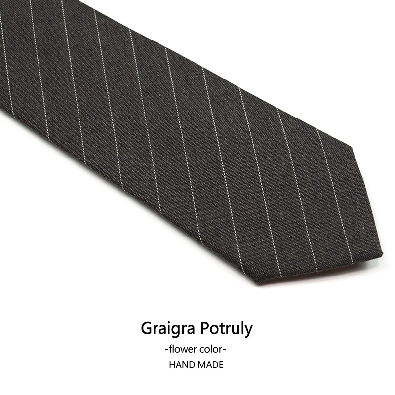 Houndstooth suit tie men's solid color Curry Gray 6cm casual tie vintage work plaid fashion women