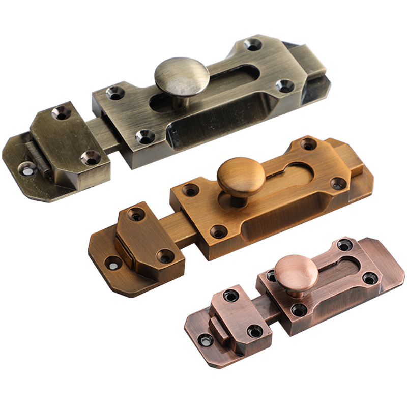 Bronze European Style Simple Bolt Modern Simple Retro Door and Window Door Fastening Door Buckle Antique Lock Classical Anti-lock Door Buckle