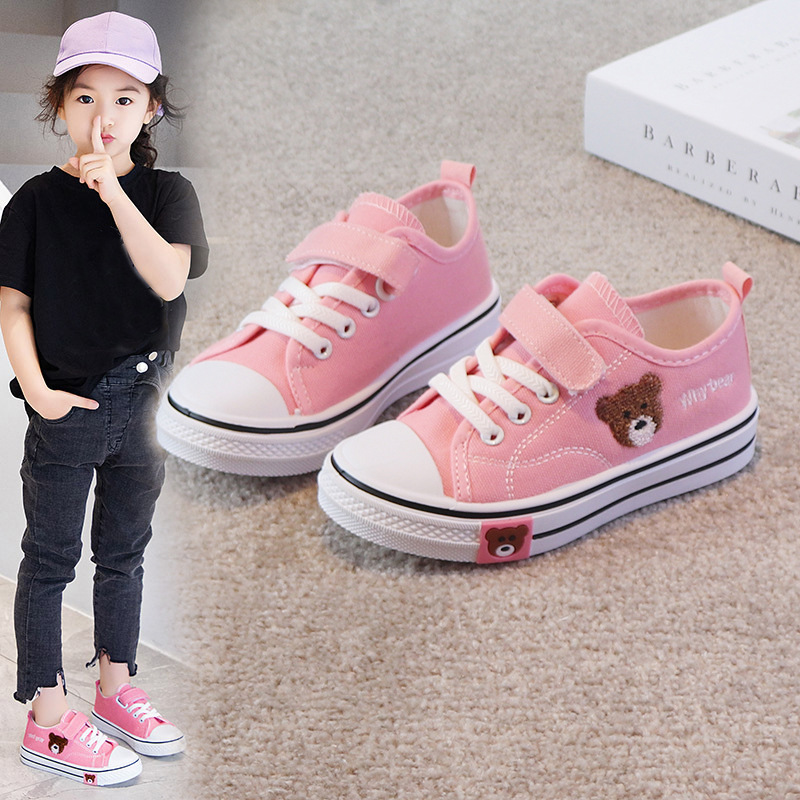 Girls' canvas shoes 2024 Spring and Autumn New Boys' board shoes Children's cloth shoes little girl casual shoes soft bottom