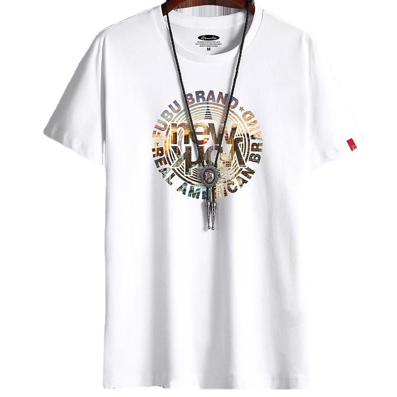 Summer plus large size men's short sleeve T-shirt cotton half sleeve round neck loose large sports T-shirt wholesale