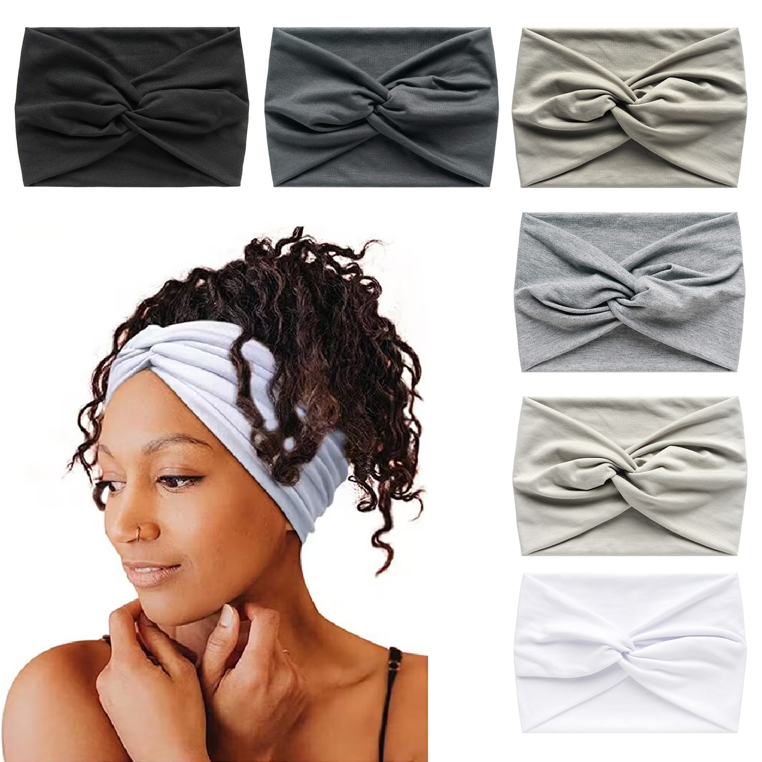 Europe and the United States 18cm solid color wide version cross elastic sports yoga hair band ladies anti-sweat absorbent headband hair accessories wholesale