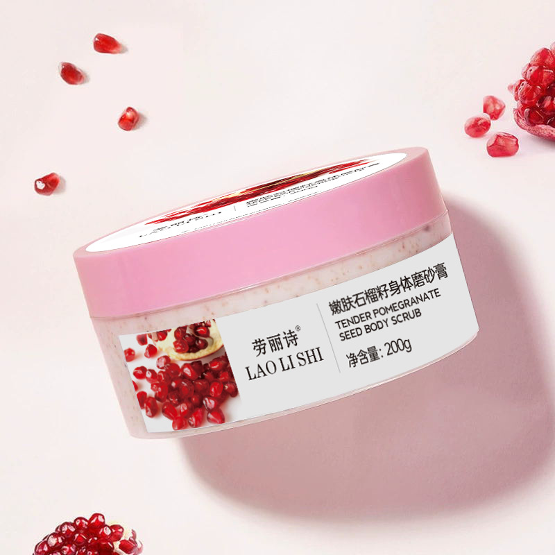 Laurie Pomegranate Seed Body Scrub Exfoliating Exfoliating Chicken Skin Moisturizing Body Deep Cleansing Bath Rubbing
