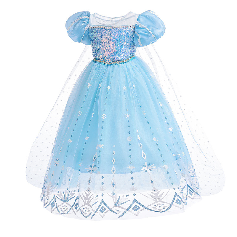 2023 Frozen Children Aisha New Dress Aisha Princess Dress Girls Mesh Dress Birthday Dress