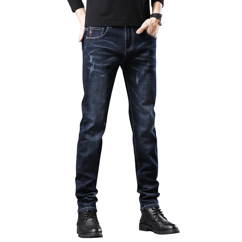 Jeans Men's 2024 Spring and Autumn New Simple All-match Slim-fit Stretch Leggings Men's Korean-style High-end Casual Pants