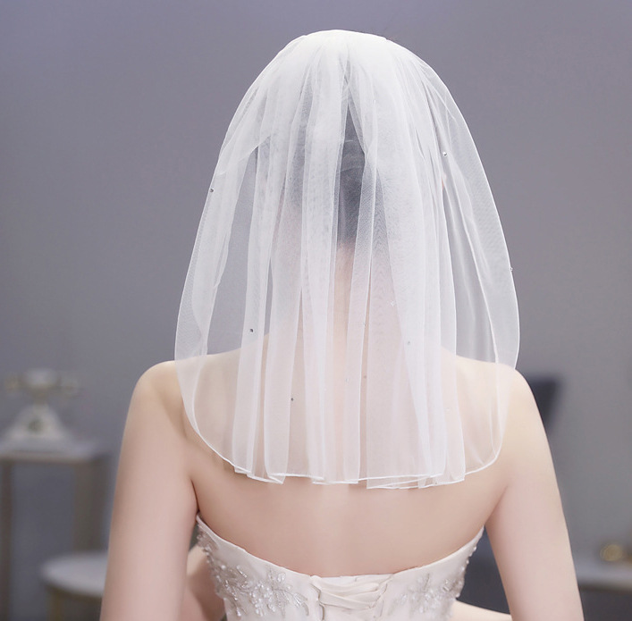 Bride Veil Women's Korean-style Short Small Veil Wedding Dress Veil Super Fairy Travel Photograph Internet Celebrant Photograph Veil