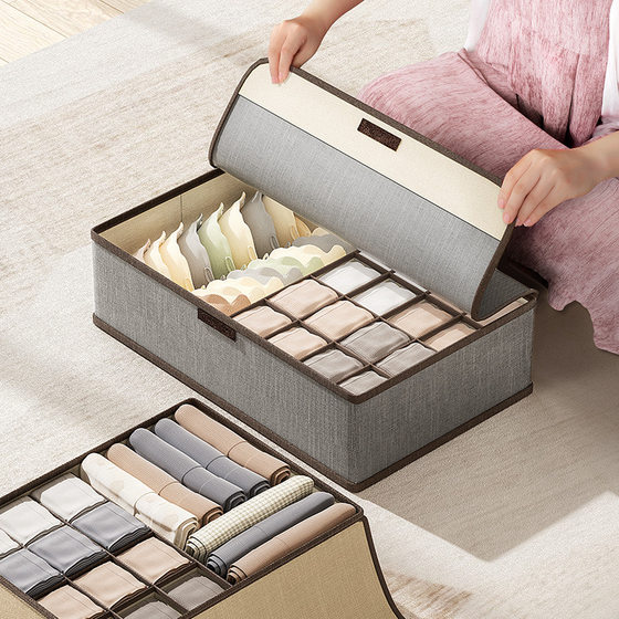 Thickened Cotton Linen Washable Underwear Storage Box Drawer Type Folding Finishing Box Fabric Storage Box