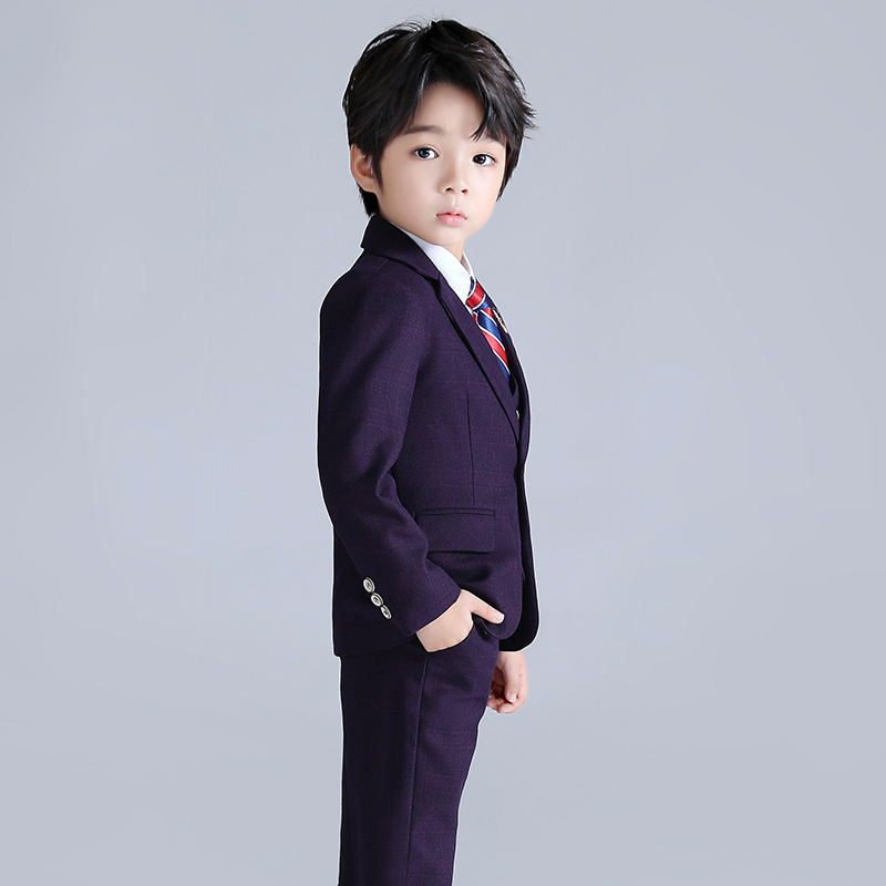 Children's Dress Korean Boy's Solid Color Suit Flower Girl's Wedding Host Performance New Children's Suit