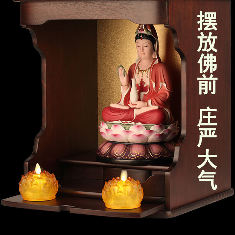 led Lotus Lamp Battery Lamp Electronic Candle Changming Lamp Home Lucky Candlestick Buddha Lamp Factory Outlet