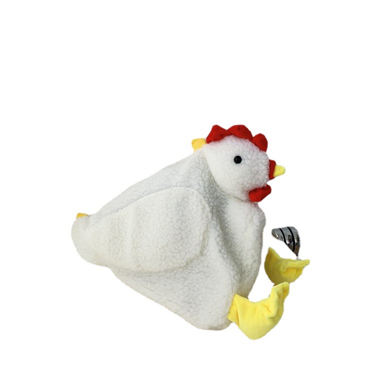 Fashion cute chicken bag fashionable plush animal fur bag female student soft girl shoulder bag Cartoon Doll messenger bag
