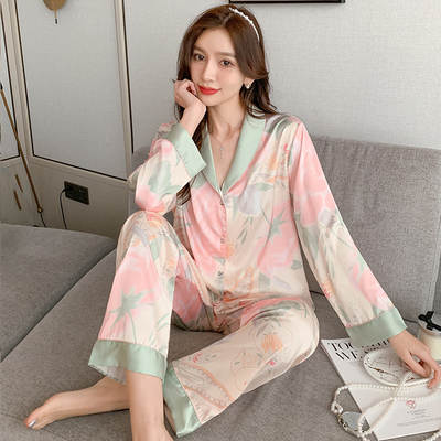 Pajamas Women's Spring and Summer Thin Silk Sweet 2024 New Internet Hot Outfit Home Clothes Suit