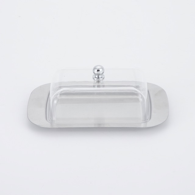 Stainless Steel Butter Box Western Restaurant Butter Dish Pastry Plate Cheese Preservation Heat Preservation Plate Dish