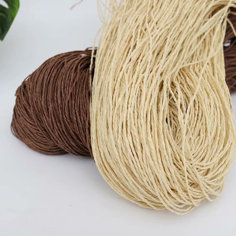 Lafite paper straw hat hand woven wool summer sun hat light body Ice Silk crochet summer cool hat thick diy wholesale