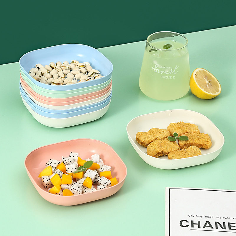 [Thick wheat straw bone dish] Japanese-style household small dish plastic garbage plate snack dish fruit plate