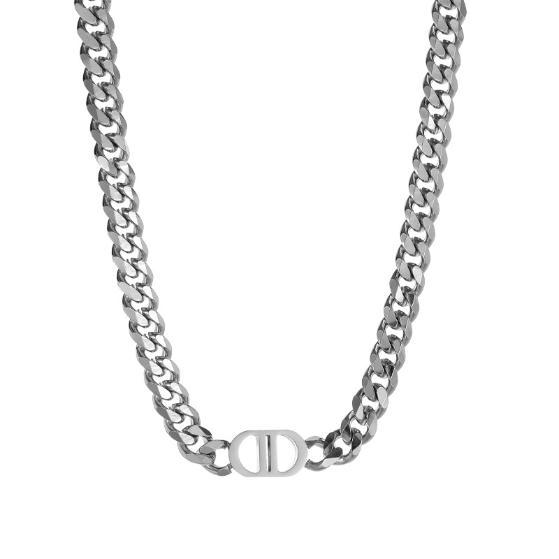 Niche Necklace Men's Trendy Brand Style Men's Chain All-match Men's Hip-hop Style Clavicle Chain Titanium Steel Accessories for Boys