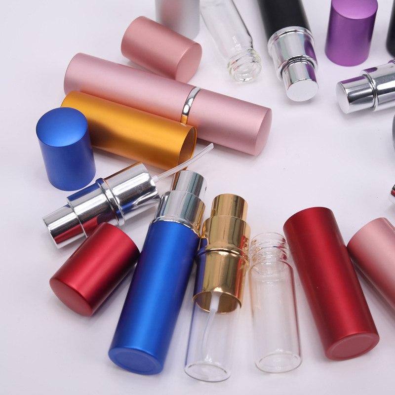 Factory spot 10ml flat head sub-bottling perfume sub-bottling tube rotating sub-bottling small spray bottle glass empty bottle