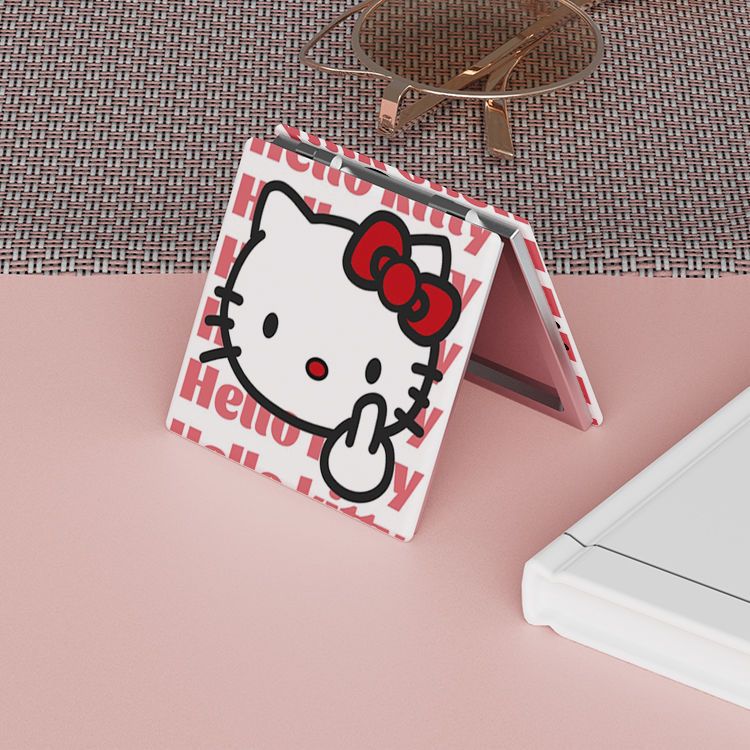 Factory direct Sanrio makeup mirror portable foldable high-definition cartoon portable student dormitory small mirror