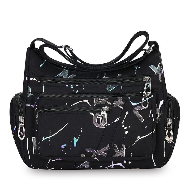New fashion multi-compartment women's shoulder bag nylon printed bag outdoor commuter women's casual large capacity messenger bag women