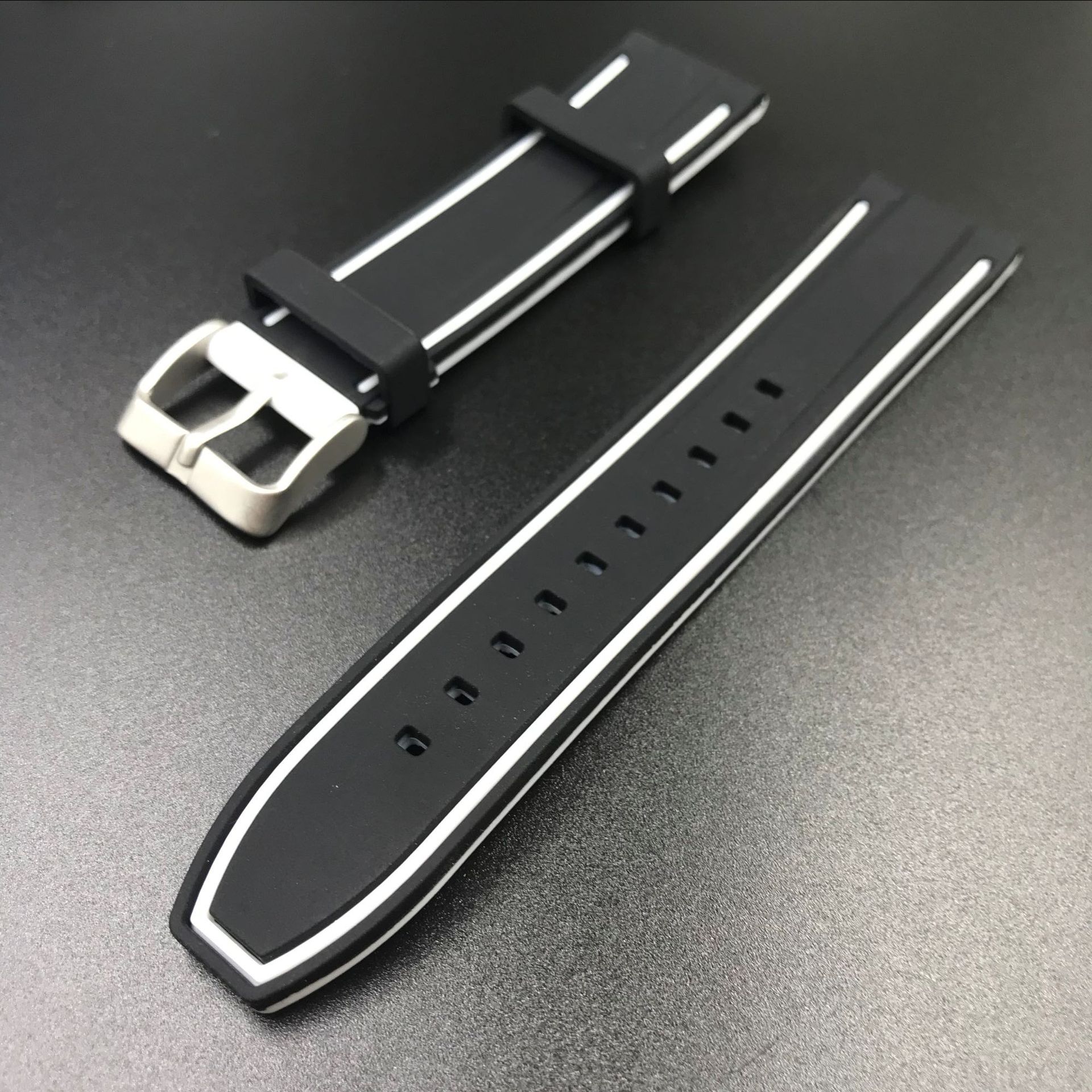 Black surface with white background