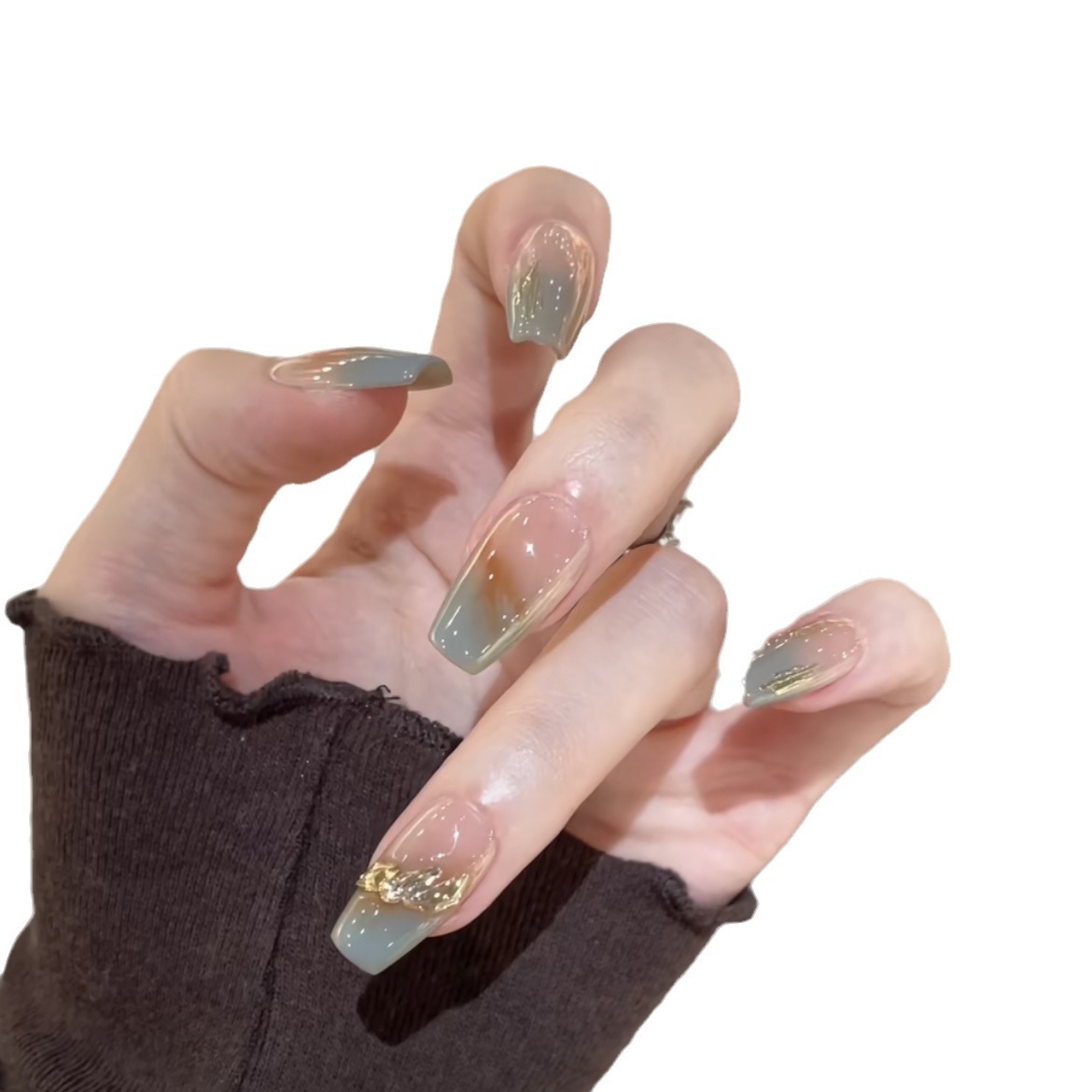 Wearing nail forest Misty fake nail patch White phototherapy detachable manicure autumn and winter nail patch short nail