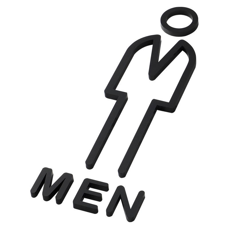 Acrylic toilet door plate three-dimensional pattern men's and women's toilet identification plate office public toilet sign