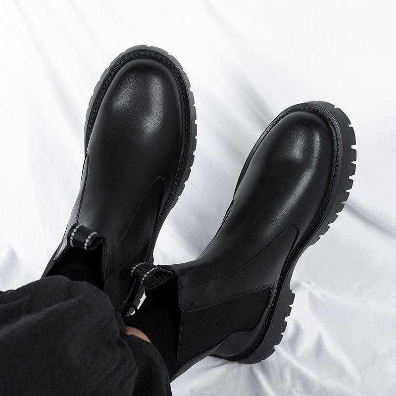 Martin boots extra large size 48 49 thick bottom Chelsea boots men's 2024 winter new British style short tube chimney boots