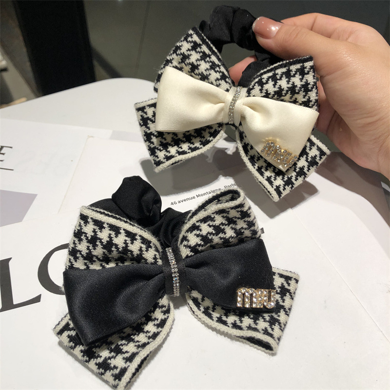 韓式頭飾女式手工製作黑色韓旅遊生日發圈紀念蝴蝶結頭飾跨境外貿