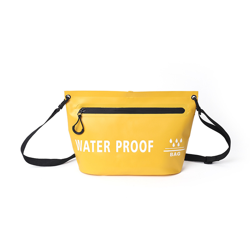 Waterproof Bag Zipper Storage Shoulder Waterproof Swimming Bag Outdoor Travel Carry-on Small Bag Wash Bag Men's and Women's Leisure