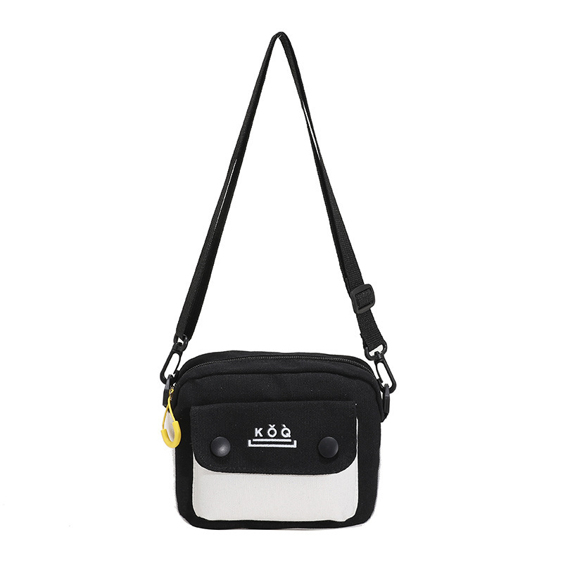 Japanese Canvas Small Bag Women's Crossbody 2023 New Korean-style All-match Mobile Phone Bag Personalized Student Shoulder Small Square Bag