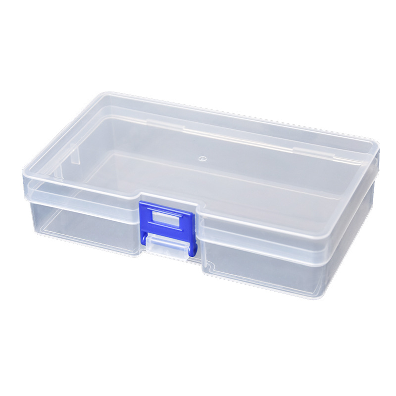 Accessories storage hardware parts jewelry box pp transparent plastic box lock buckle covered packaging box finishing box wholesale