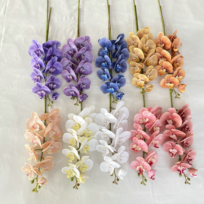 9 3D French Phalaenopsis Wedding Home Decoration Simulation Flower Fake Flower Hotel Wedding Flower Set