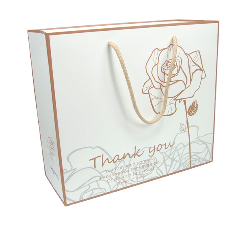 Rose portable gift bag simple gift paper bag packaging bag cosmetic bag cosmetic bag facial mask paper bag