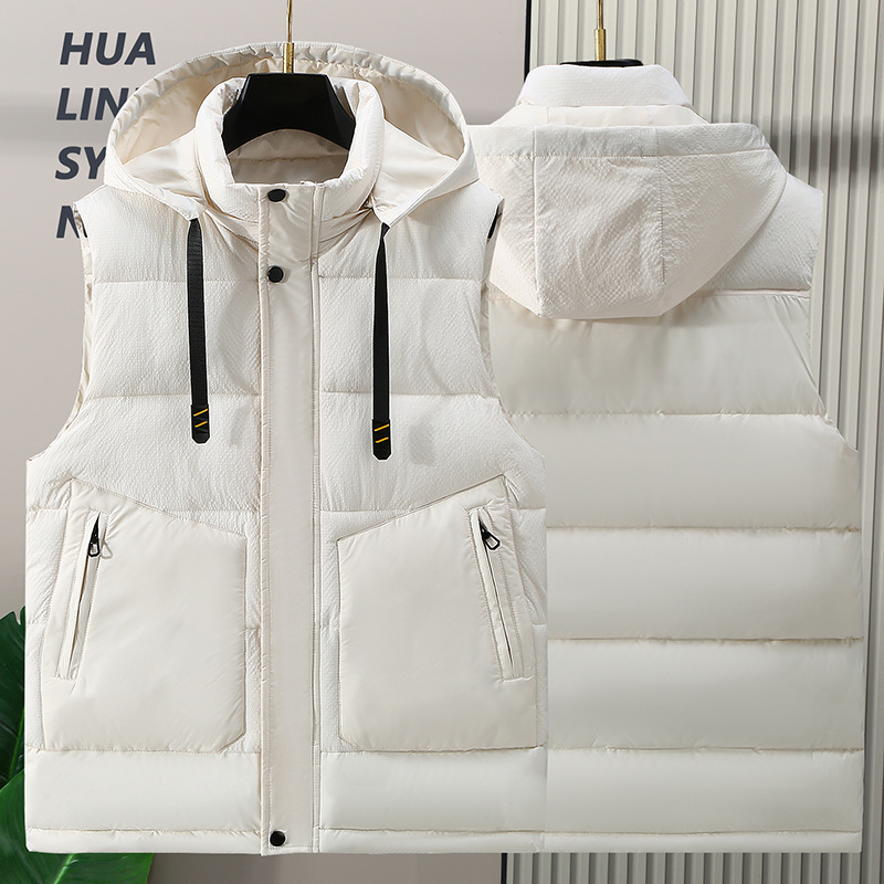 Winter fat vest men's down cotton thickened outer vest plus size waistcoat cardigan vest wholesale