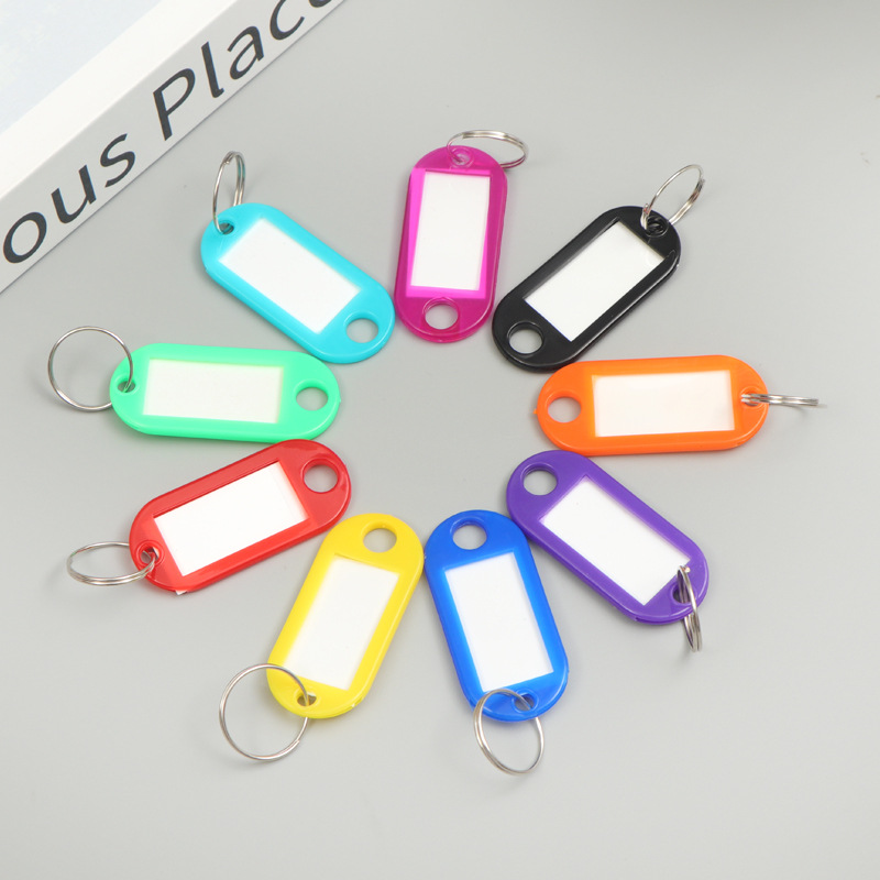 Color plastic PP key tag key chain tag luggage tag tag Category card candy color mark