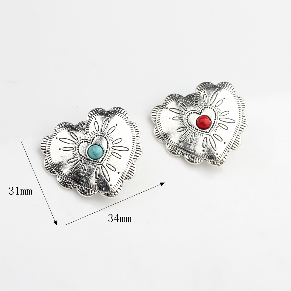 Vintage alloy button ancient silver love lace hair buckle jewelry accessories diy jewelry accessories material wholesale