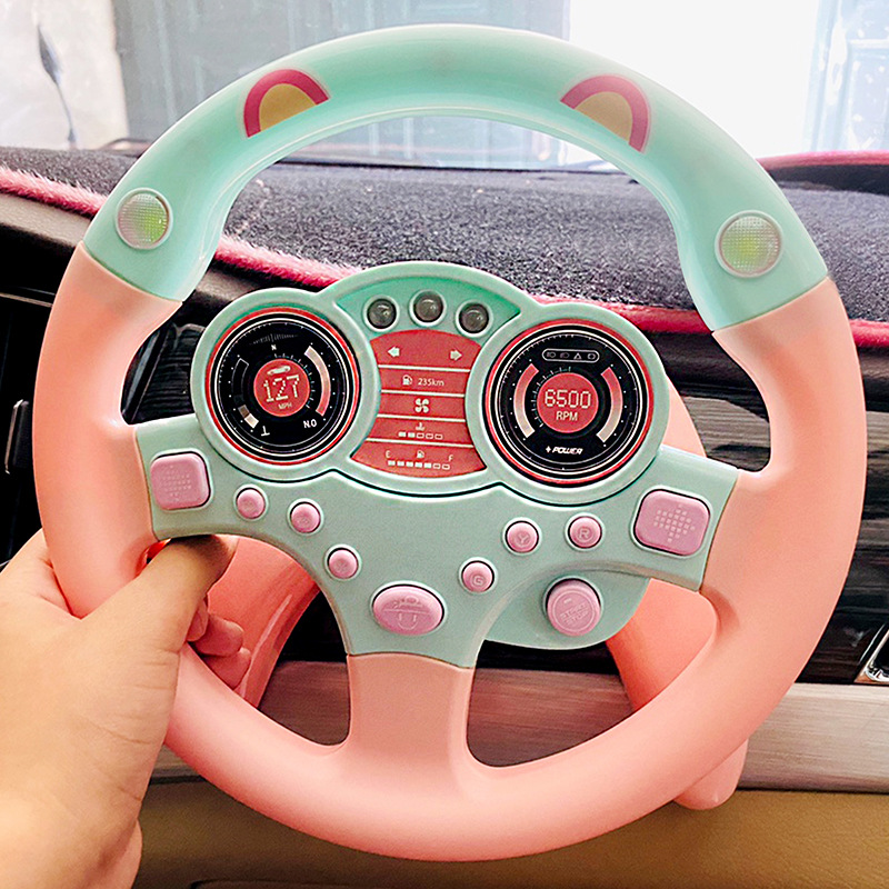 Tiktok with Internet-famous co-pilot steering wheel toy children's early education baby girlfriend simulation driving stall