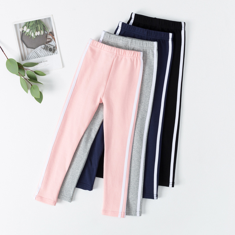Girls' Leggings Spring and Autumn Thin Women's Baby Pants Children's 95 Cotton Slim-Fit Pants Children's Outer Wear Stretch Pants