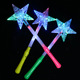 Crystal rod with luminous five-pointed star