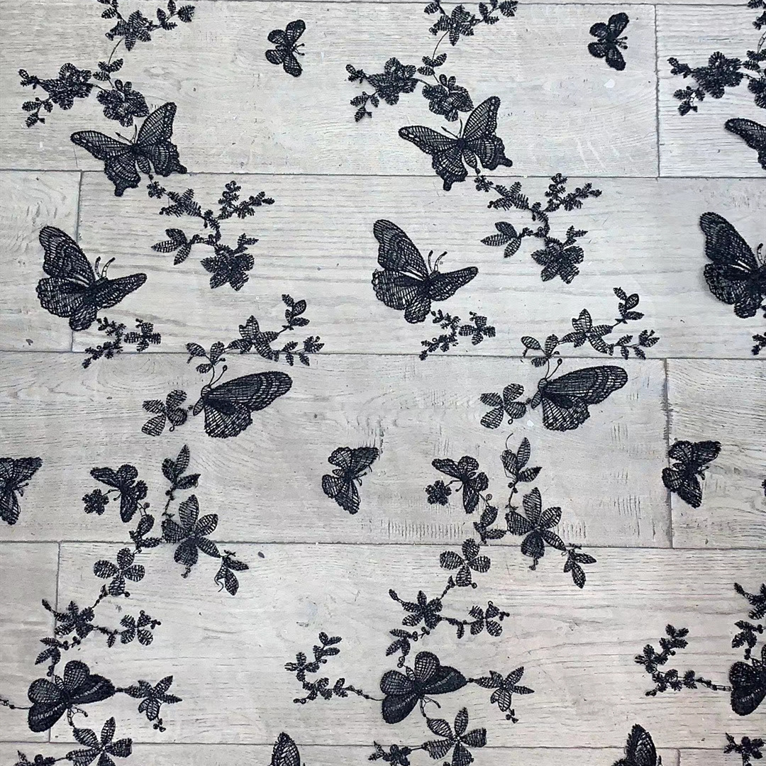 Factory Spring and Summer Embroidery Fabric Flat Embroidery Butterfly Embroidery Fabric Spot Performance Clothing Hanfu Children's Wear Women's Wear Fabric