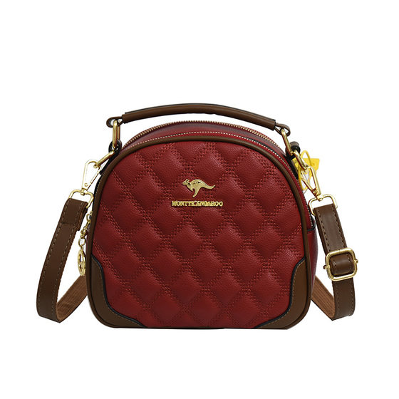 Chanel style rhombus embroidered women's bag live broadcast oval shell bag with compartment large capacity portable shoulder bag