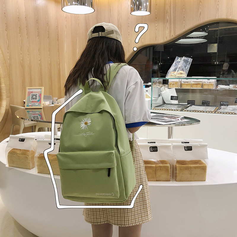 2020 New Student Schoolbag Korean Style Daisy Backpack All-match Large Capacity Korean Travel Backpack Night Market Supply