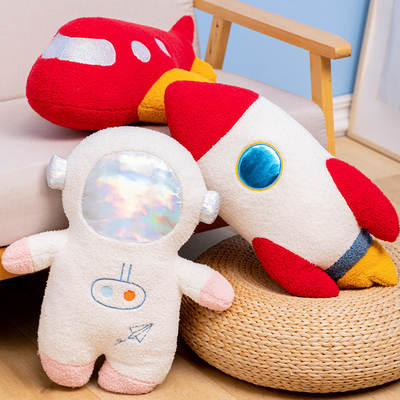 Cute Space Astronaut Pillow Plush Toy Rocket Doll Sleeping Doll Children's Gift Women Wholesale