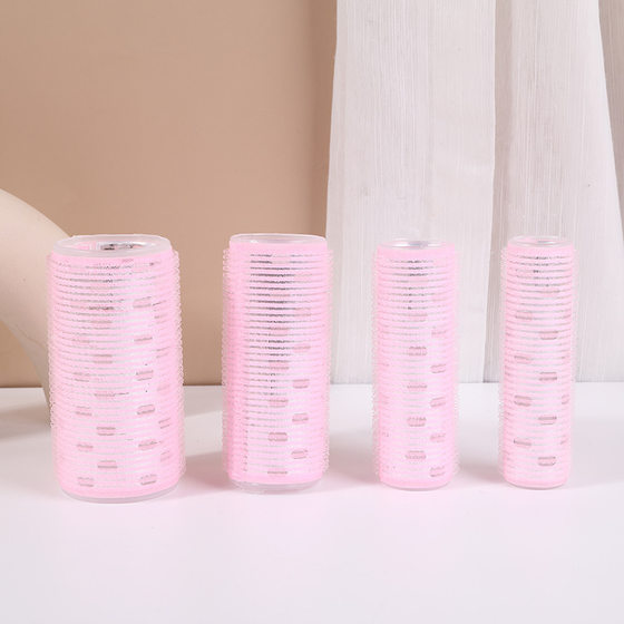 Internet celebrity air bangs hair curler self-adhesive head fluffy hair curler solid color shaping curly hair artifact heating hollow curler