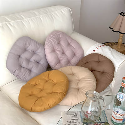 ins Style Simple Solid Color Round Cushion Morandi Color Fat Cushion Dengzi Sedentary Student Office Dormitory Cushion